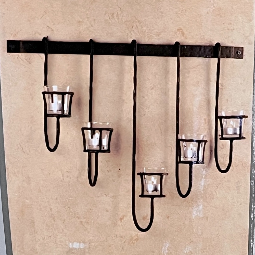 RARE Target Wrought Iron Hanging Candle Sconce Mid-Century Modern Candle Garden